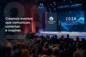 Descubre cómo organizar un evento corporativo exitoso en 2026. Tendencias, producción audiovisual, diseño experiencial, tecnología y claves para crear eventos memorables.